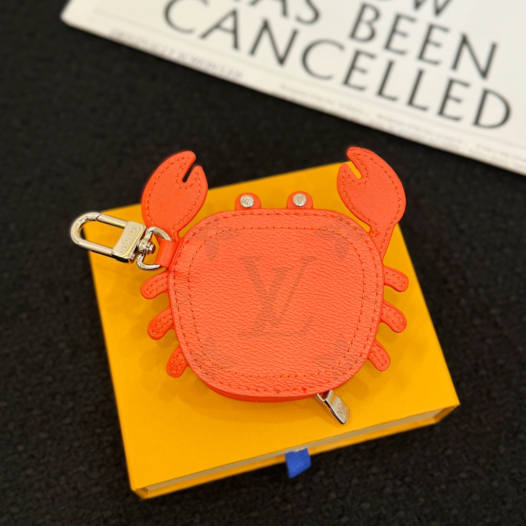 LV Orange Crab Bag Charm M01929